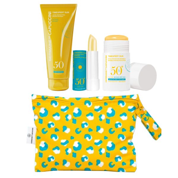 Набор Timexpert Sun — Молочко для тела с SPF50, Стик для лица и тела SPF50 и Бальзам для губ